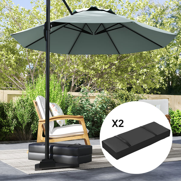 Lot de 2 sacs de lestage pour pied de parasol, noir