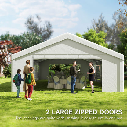 Outsunny 20' x 40' Party Tent, Outdoor Canopy Tent with 12 Removable Sidewalls for Parties, Weddings, Events