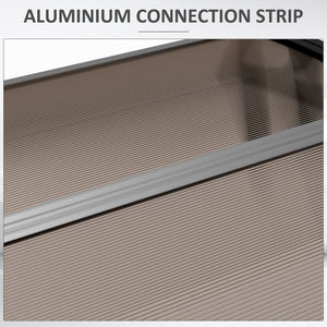 Auvent de porte en polycarbonate de 9,9 x 3,1 pieds, marron
