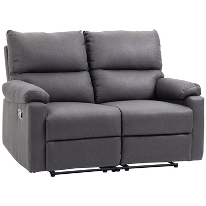 Fauteuil inclinable 2 places avec repose-pieds, gris foncé