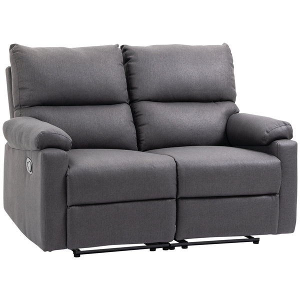 Fauteuil inclinable 2 places avec repose-pieds, gris foncé