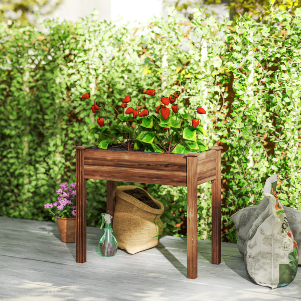 Jardinière surélevée en bois avec pieds