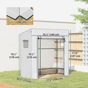 Lean-to greenhouse for tomatoes with reinforced PE cover