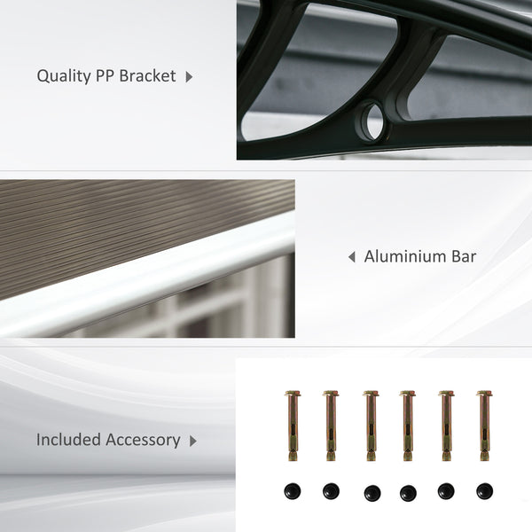 Auvent de porte et fenêtre 6,6 x 3,1 pieds, marron