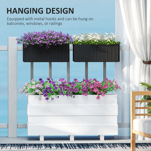 Lot de 2 pots de fleurs suspendus, noir