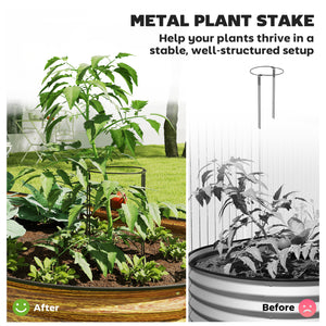 Jardinière d'extérieur surélevée galvanisée avec tuteur en métal, marron