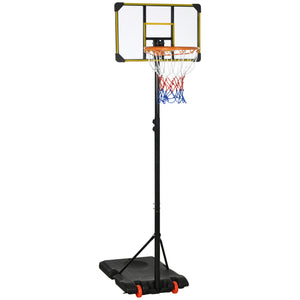 Panier de basket portable, hauteur réglable de 1,80 m à 2,10 m, avec roulettes