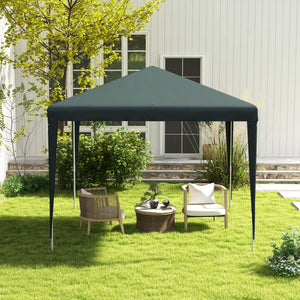 9' x 9' Portable Canopy Party Tent Gazebo Outdoor Sunshade for Weddings Parties with Dressed Legs, Dark Green