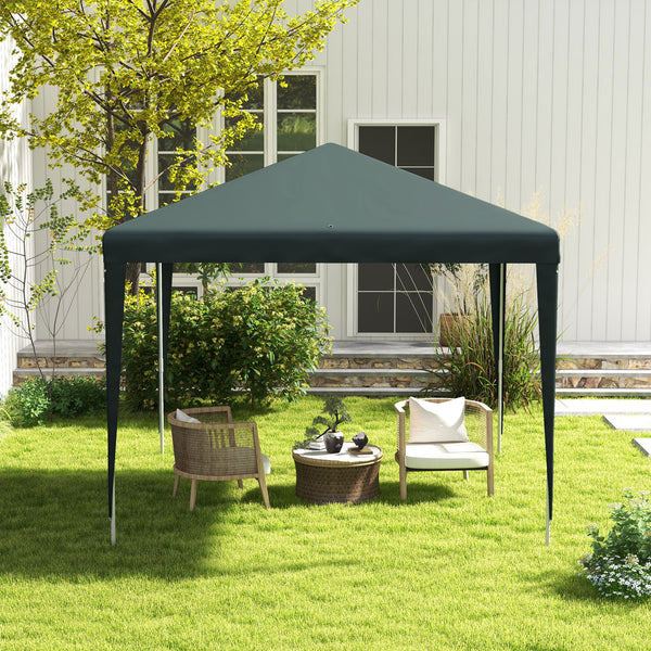 9' x 9' Portable Canopy Party Tent Gazebo Outdoor Sunshade for Weddings Parties with Dressed Legs, Dark Green