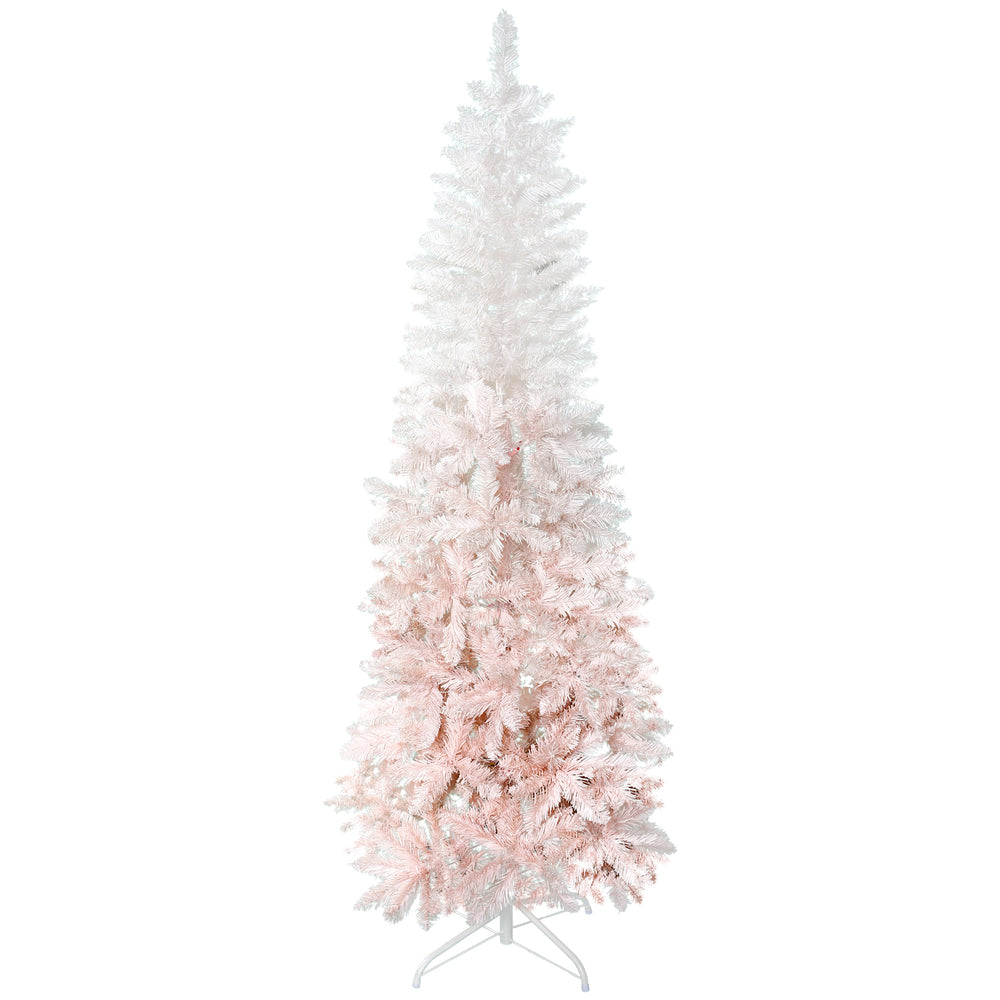 Sapin de Noël artificiel de 5 pieds avec ouverture automatique, rose et blanc
