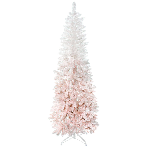 Sapin de Noël artificiel de 5 pieds avec ouverture automatique, rose et blanc