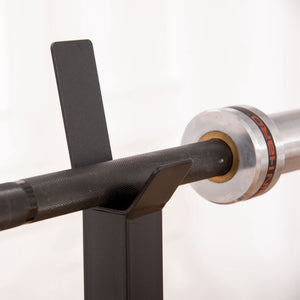 Support de barre d'haltères réglable pour squats et musculation avec 2 barres, noir et blanc