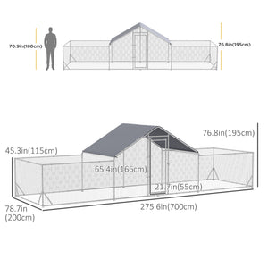 Poulailler en métal avec bâche imperméable et anti-UV