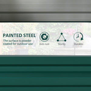 Galvanized raised planter, dark green