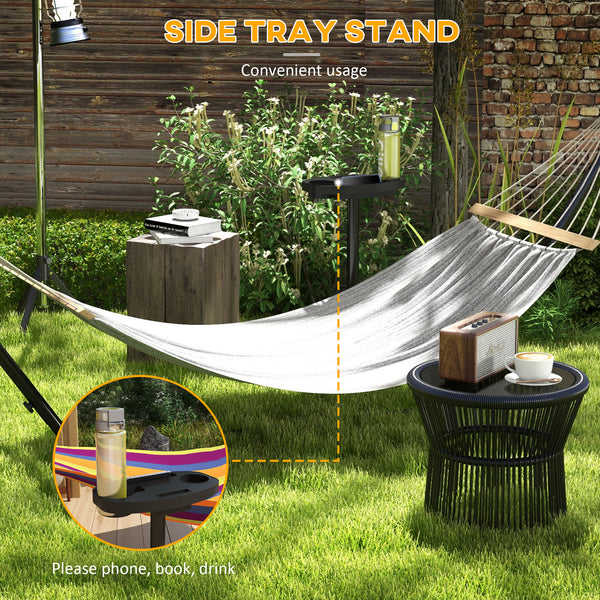 10' Hammock Stand with Side Tray, Hammock Chair Stand Only with Steel Frame, Black