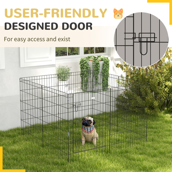 Foldable metal playpen with 8 panels