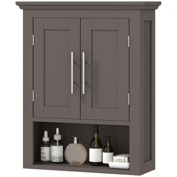Armoire murale de salle de bain avec étagère, marron