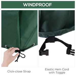 Housse pour grand ensemble de mobilier de terrasse, verte