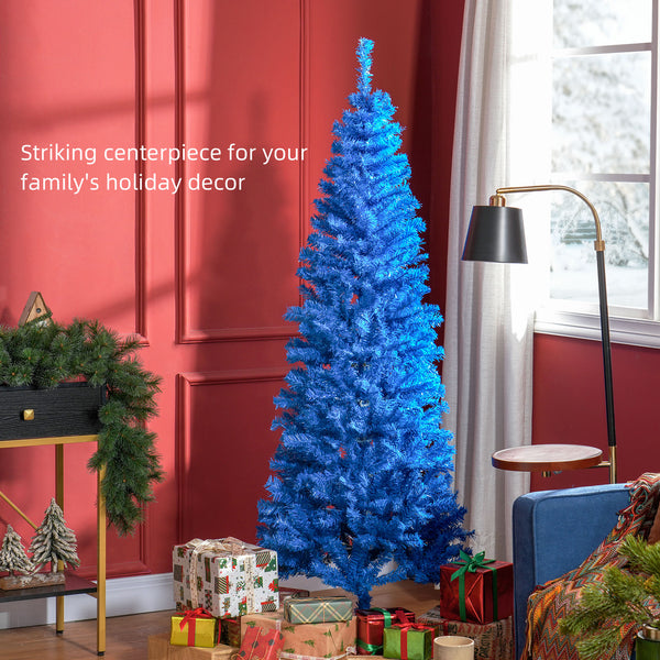 Sapin de Noël artificiel bleu de 6 pieds avec ouverture automatique