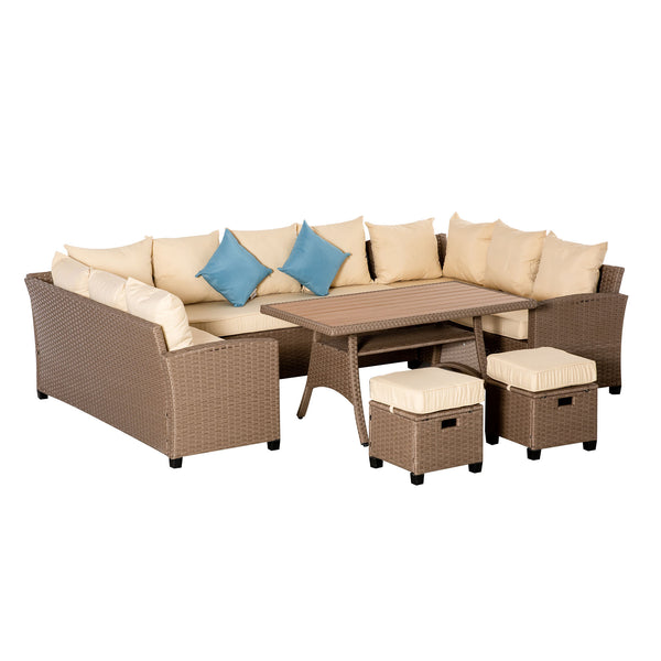 Ensemble de mobilier 6 pièces en résine tressée