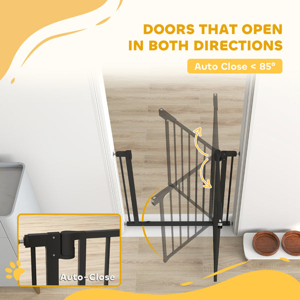 Self-closing safety gate, black