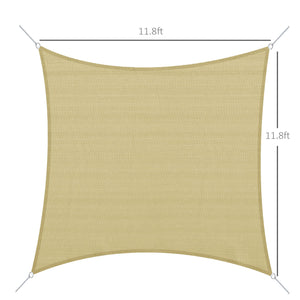 Voile d’ombrage rectangulaire extérieur – 12’ x 12’ avec sac, sable
