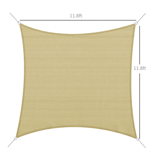 Voile d’ombrage rectangulaire extérieur – 12’ x 12’ avec sac, sable