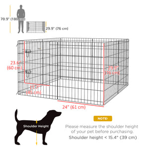 Foldable metal playpen with 8 panels