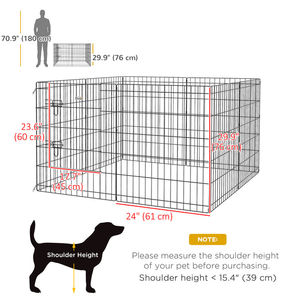 Foldable metal playpen with 8 panels