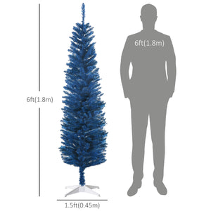Sapin de Noël artificiel bleu foncé de 6 pieds