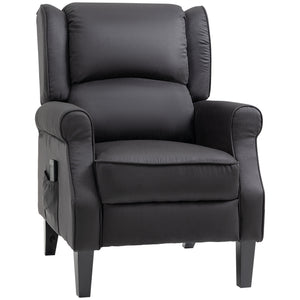 Fauteuil massant inclinable à dossier relevable, noir