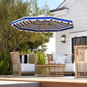 Parasol de 8,8 pieds avec manivelle, bleu