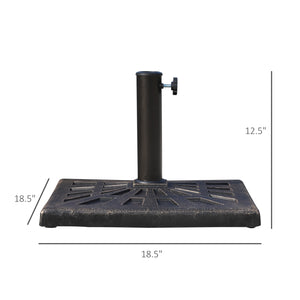Base de parasol carrée d'extérieur en résine - Bronze