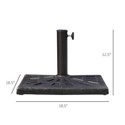 Base de parasol carrée d'extérieur en résine - Bronze