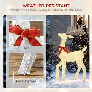 Lot de 3 rennes de Noël illuminés