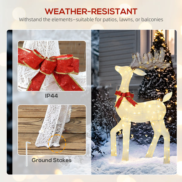 Lot de 3 rennes de Noël illuminés