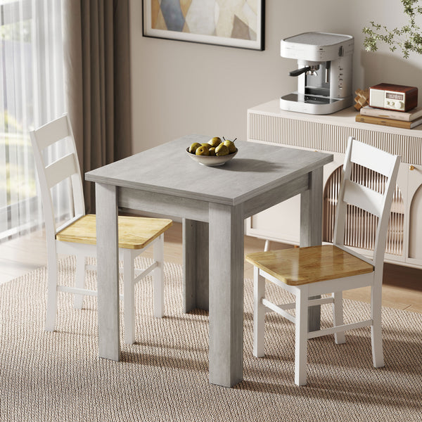 Table de salle à manger extensible 55" pour 4 à 6 personnes, grise