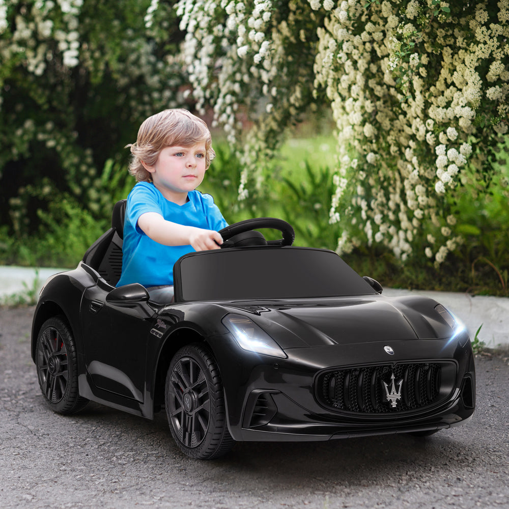 Voiture électrique pour enfants 12V Maserati Gran Turismo sous licence avec télécommande, noir