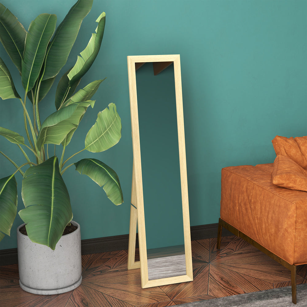 Miroir pleine longueur 38 x 157 cm pour chambre à coucher, chêne