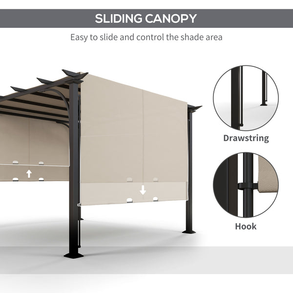 Pergola d'extérieur 10' x 10', abri solaire, structure en acier, beige