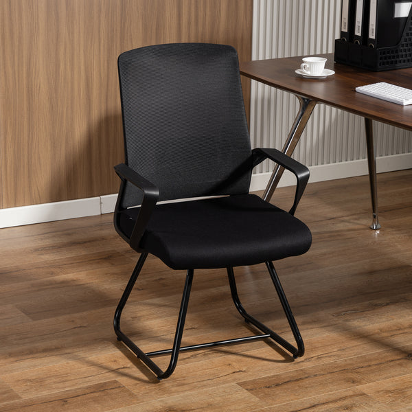 Waiting room chair without wheels with mesh back