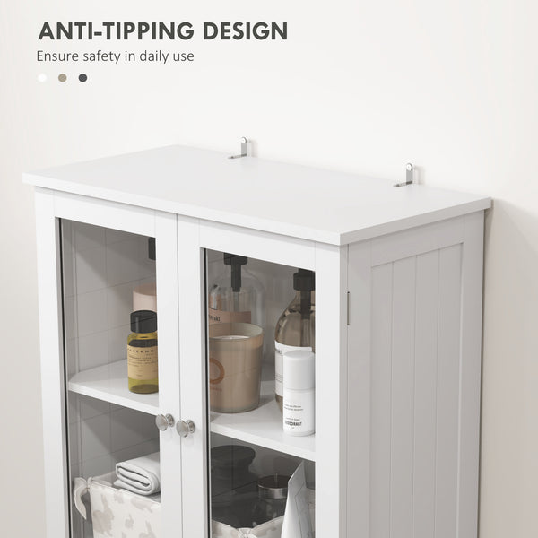 Armoire haute de salle de bain 67 po, blanche