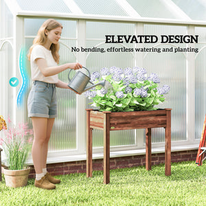 Jardinière surélevée en bois avec pieds