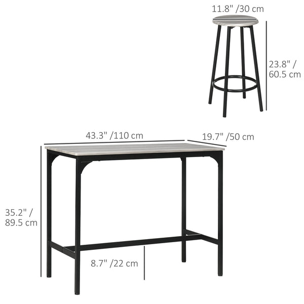Ensemble table de bar et chaises 5 pièces pour 4 personnes, table de pub et chaises