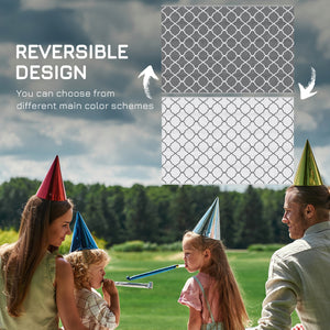 Tapis d'extérieur imperméable, gris et blanc