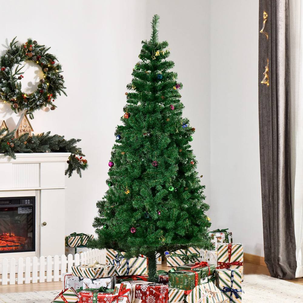 Sapin de Noël artificiel vert de 6 pieds avec décoration