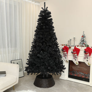 Sapins de Noël artificiels noir de 7,5 pieds avec ouverture automatique