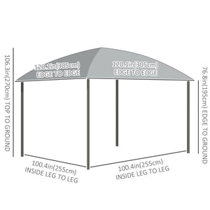 10' x 10' Hardtop Gazebo, Outdoor Gazebo Canopy with UV60+ Polycarbonate Roof, Curtains, Central Hook and Steel Frame for Garden, Lawn, Backyard, Deck, Dark Grey