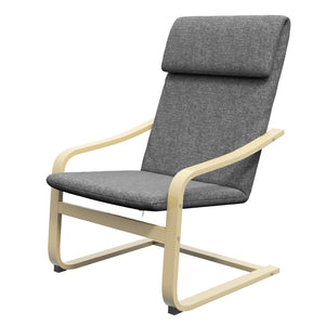 Fauteuil d’appoint rembourré avec accoudoirs et structure en bois – Gris foncé