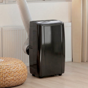 12,000 BTU 5-in-1 Portable Air Conditioner with Cooling, Heating, Dehumidifying, Fan, Sleep Mode, Wi-Fi Voice Control, Black